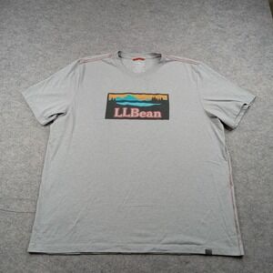 L.L. Bean Shirt Mens XL Gray Mountain Logo Graphic Tee Tagless Outdoor